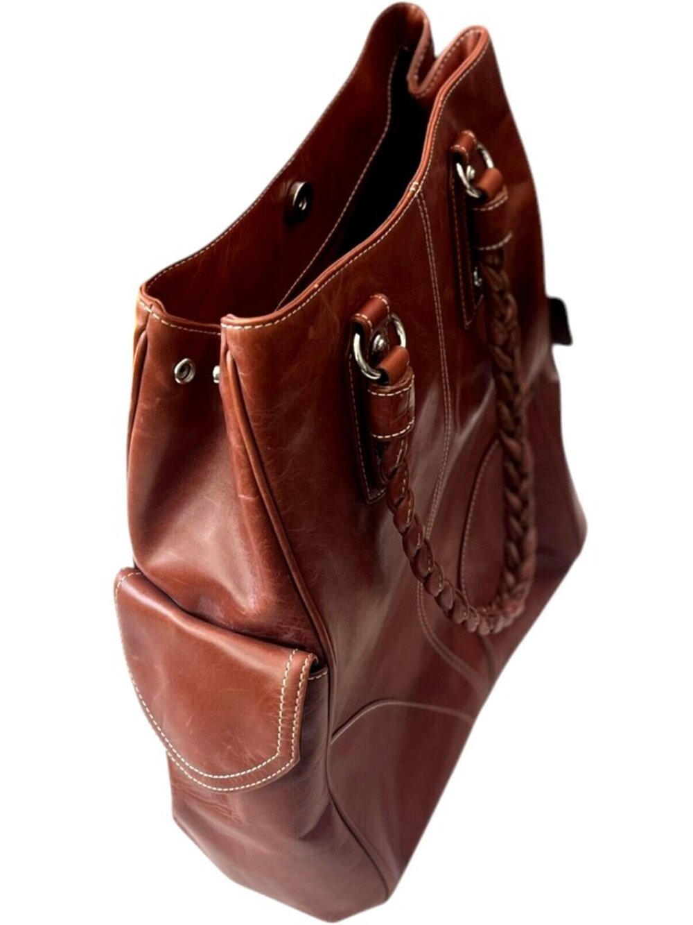 LEVENGER Brown Leather Purse / Tote - NEW - Picture 8 of 9